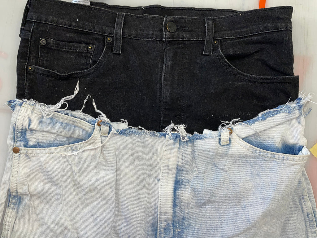 Double Waisted Flared Jean$